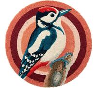 Wallphantom Kit de Tapis de Crochet à Point Noué Set,Pic-vert,Tapis à Point noué Loquet Bricolage,Nouer Création de Crocher pour Adultes,50x50cm