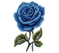 Wallphantom Kit de Tapis de Crochet à Point Noué Set,roses bleues,Tapis à Point noué Loquet Bricolage,Nouer Création de Crocher pour Adultes,80x160cm