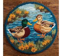 Wallphantom Kit Tapis Point Noué à Faire,Animal canard sauvage,Tapis Noué à Nouer Soi-Même Kits pour Adultes Débutants - Latch Hook Kit de Tapisserie,50x50cm