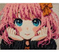 Wallphantom Kit Tapis Point Noué à Faire,Fille de dessin animé,Tapis Noué à Nouer Soi-Même Kits pour Adultes Débutants - Latch Hook Kit de Tapisserie,80x115cm