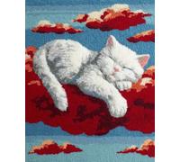 Wallphantom Kits de Crochet de Loquet,Le chat qui dort sur le nuage