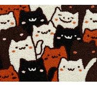 Wallphantom Kits de Crochet de Loquet Point de Croix Kit,Chat de dessin animé,CréAtion de Tapis,Tapis Point Noué à Faire,Latch Hook Kit de Tapisserie pour Adultes,52x38cm