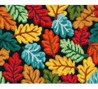 Wallphantom Kits de Crochet de Loquet Point de Croix Kit,feuilles d'automne,CréAtion de Tapis,Tapis Point Noué à Faire,Latch Hook Kit de Tapisserie pour Adultes,80x115cm