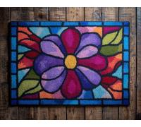 Wallphantom Kits de Crochet de Loquet Point de Croix Kit,fleurs violettes,CréAtion de Tapis,Tapis Point Noué à Faire,Latch Hook Kit de Tapisserie pour Adultes,90x120cm