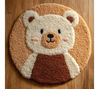 Wallphantom Kits de Crochet de Loquet Point de Croix Kit,ours mignon de dessin animé,CréAtion de Tapis,Tapis Point Noué à Faire,Latch Hook Kit de Tapisserie pour Adultes,50x50cm