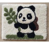 Wallphantom Kits de Crochet de Loquet Point de Croix Kit,Panda avec un sac à dos,CréAtion de Tapis,Tapis Point Noué à Faire,Latch Hook Kit de Tapisserie pour Adultes,80x160cm