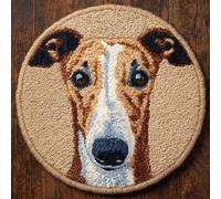 Wallphantom Latch Hook Rug Kit,Chien Bull Terrier,Printed Canvas Rug Latch Hook Kits,DIY Home Decor,Handmade Needlework Crafts for Adults Beginners,50x50cm