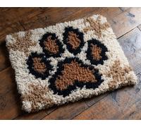 Wallphantom Latch Hook Rug Kit for Adults,empreintes de pattes de chien,DIY Latch Hook Rug Kit with Preprinted Pattern,Needlework Crafts Rug for Home Decor,60x90cm