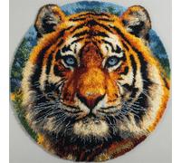 Wallphantom Latch Hook Rug Kits for Adults Beginners,animal tigre,DIY with Printed Canvas Crochet Yarn Handmade Embroidery Crafts Crochet for Home Decoration,50x50cm