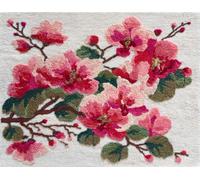 Wallphantom Latch Hook Rug Kits for Adults Beginners,branches de prunier en fleurs,DIY with Printed Canvas Crochet Yarn Handmade Embroidery Crafts Crochet for Home Decoration,60x90cm