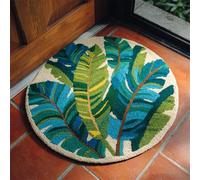 Wallphantom Latch Hook Rug Kits for Adults Beginners,feuilles de bananier tropicales,DIY with Printed Canvas Crochet Yarn Handmade Embroidery Crafts Crochet for Home Decoration,50x50cm