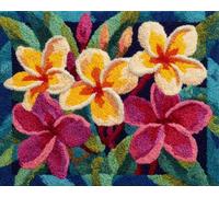 Wallphantom Latch Hook Rug Kits for Adults Beginners,Magnifique frangipanier,DIY with Printed Canvas Crochet Yarn Handmade Embroidery Crafts Crochet for Home Decoration,60x90cm