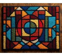 Wallphantom Latch Hook Rug Kits for Adults Kids Beginners,Motifs abstraits colorés,Printed Crochet Non-Slip Mat,Rug Crochet Yarn Kit for Home Sofa Decoration,80x160cm