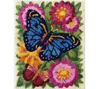 Wallphantom Latch Hook Rug Kits for Beginners,Papillons et fleurs