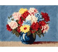 Wallphantom Loquet Crochet Kits,Magnifique vase,Tapis Broderie Point De Croix Canapé Coussin,Tapis à Point Noué Bricolage Décoration Intérieure,90x120cm