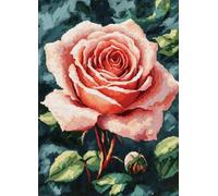 Wallphantom Loquet Crochet Kits,roses roses,Tapis Broderie Point De Croix Canapé Coussin,Tapis à Point Noué Bricolage Décoration Intérieure,80x160cm