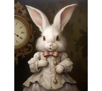 Wallphantom Peinture Numero Adulte,Animaux mignons Lapin,Kits de Peinture au Numéro avec Peinture Acrylique et 3 Pinceaux,DIY Peinture par Adultes,40x50cm avec cadre
