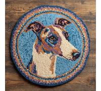 Wallphantom Tapis Kit Tricot Débutants,Chien whippet,Diy Latch Hook Rug,Kit De Crochet Fabrication De Tapis Avec Toile Imprimée,Décoration de La Maison Cadeau,50x50cm