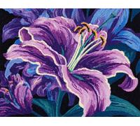 Wallphantom Tapis Kit Tricot Débutants,lys violets,Diy Latch Hook Rug,Kit De Crochet Fabrication De Tapis Avec Toile Imprimée,Décoration de La Maison Cadeau,80x160cm