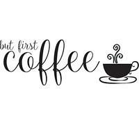 Wallpops DWPQ2936 But First Tea Quote Décalcomanie Murale, Noir