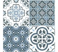 WallPops FP2951 Leyton Dalles de sol autocollantes Bleu 30,5 x 30,5 cm