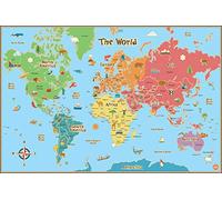 Wallpops Mappemonde pour Enfants Auto-adhésive