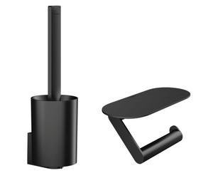 WallStoris Ensemble d'accessoires pour les toilettes, Noir mat (27969670)