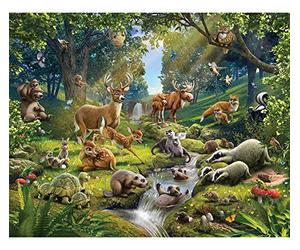 Walltastic 43060 Animaux de la Forêt Papier Peint Multicolore 245 x 300 cm
