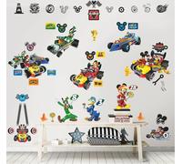 Walltastic 45613 - Autocollants muraux, Mickey et les bolides