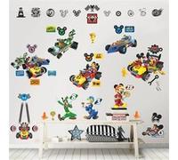 WALLTASTIC 74 Stickers Mickey Mouse Roadster Racers Disney Walltastic Multicolors G