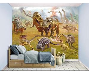 Walltastic Dinosaur Kingdom - 46696 Papier peint mural, papier FSC, multicolore, 2,4 m de haut x 3 m de large, taille unique