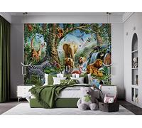 Walltastic Papier peint Jungle Lake, papier FSC, multicolore, 2,4 m de haut x 3 m de large, taille unique