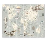 Walltastic Papier peint carte du monde, papier FSC, multicolore, 2,4 m de haut x 3 m de large, taille unique, multicolore