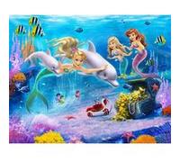 WALLTASTIC Papier peint Walltastic Sirènes, dauphins et poissons multicolores - 305x244cm Blanc G