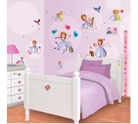 Walltastic - Stickers muraux Princesse Sofia (Disney) : 75 autocollants, 4 géants + 71 petits, 6 planches 34×46 cm