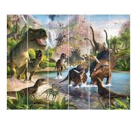 Walltastic WT46795 Papier peint mural à 6 panneaux Motif dinosaure Papier peint FSC Multicolore 2,4 m de haut x 3 m de large, 1 taille