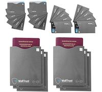 WallTrust® RFID NFC Blocker Cover Set | Housse de blocage * TÜV allemand approuvé * pour le passeport de carte d'identité de débit de crédit | 26 Family Pack | étui de support