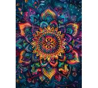 Walluminati Kit de broderie au point de croix 11CT pour adultes - Kit de broderie au point de croix pour débutants (motif mandala coloré, 40,6 x 50,8 cm)