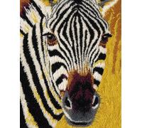 WallustrioaW Kit Complet de Crochet pour Tapis,zèbre animal,DIY Broderie Kit Tapis Point Noué à Faire pour Débutants,Adultes ou Enfants,Latch Hook Canevas rug,55x75cm