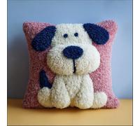 WallustrioaW Kit Crochet De Verrouillage Chiot Diy Broderie Kits De Crochet Kit Point Noué Coussin, Latch Hook Canevas Coussin Point 43X43Cm