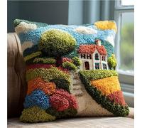WallustrioaW Kit Crochet De Verrouillage Dessins Animés Diy Broderie Kits De Crochet Kit Point Noué Coussin, Latch Hook Canevas Coussin Point 43X43Cm