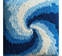 WallustrioaW Kit Crochet De Verrouillage Vortex Du Moulin À Vent Diy Broderie Kits De Crochet Kit Point Noué Coussin, Latch Hook Canevas Coussin Point 43X43Cm