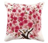 WallustrioaW Kit De Broderie Au Point De Croix Estampillé Pêcher En Fleurs 45X45Cm Ensemble De Broderie Pour Adultes Motifs De Broderie Point De Croix Accueil Art Décoration De Canapé