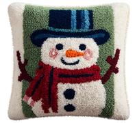 WallustrioaW Kit de Cojines con Cierre de Pestillo,Muñeco de nieve navideño,Kit Gancho de Pestillo,Funda de Cojín para Sofá,Funda de Almohada Bordadas,43x43cm