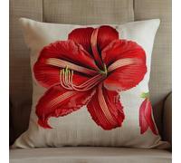 WallustrioaW Kit de coussin avec crochet à loquet Belles fleurs de lys,Kit de broderie pour débutants,adultes,Housse de coussin Pour décoration d'intérieur,43x43cm