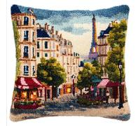 WallustrioaW Kit De Coussin Avec Crochet À Loquet,Paris Point Noué -Création De Tapis Et Canvas 43X43Cm