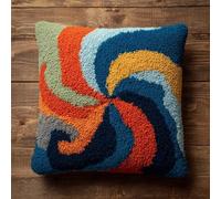 WallustrioaW Kit De Coussin Avec Crochet À Loquet,Vortex Du Moulin À Vent Au Point Noué - Création De Tapis Et Canvas 43X43Cm