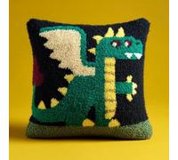 WallustrioaW Kit De Crochet À Loquet Pour Adultes Dragon Kit De Coussin Avec Crochet À Loquet,Kits Coussin Au Point Noué,Cadeau D'Anniversaire,43X43Cm