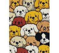 WallustrioaW Kit de tapis à crochet à loquet,Chiot animal de dessin animé,Kit de fabrication de tapis pour adultes et enfants,Latch Hook Rug décoration d'intérieur,90x120cm