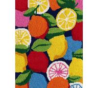 WallustrioaW Kit de tapis au crochet,Citron aux fruits,Patron pré-imprimé,broderie,loisirs créatifs pour adultes,kits de point de croix à faire soi-même,90x120cm